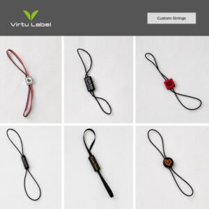 Custom garment hang tag strings with branded locks and cords