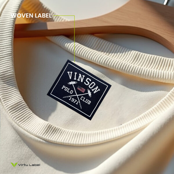 a white shirt with a label on it