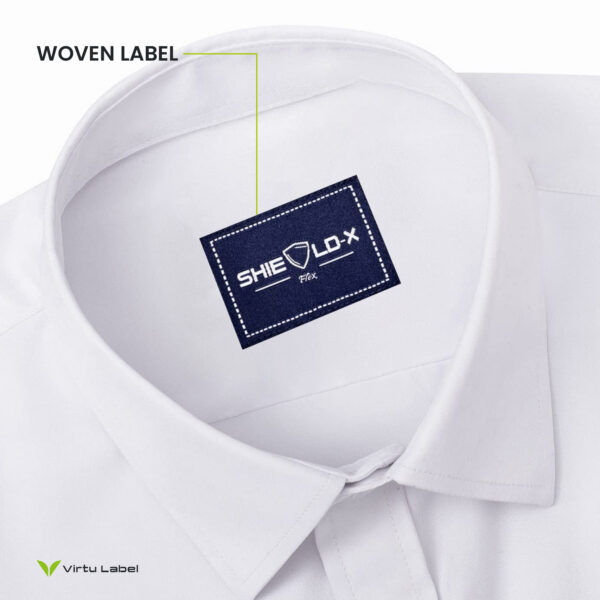 shirt label on white shirt neck