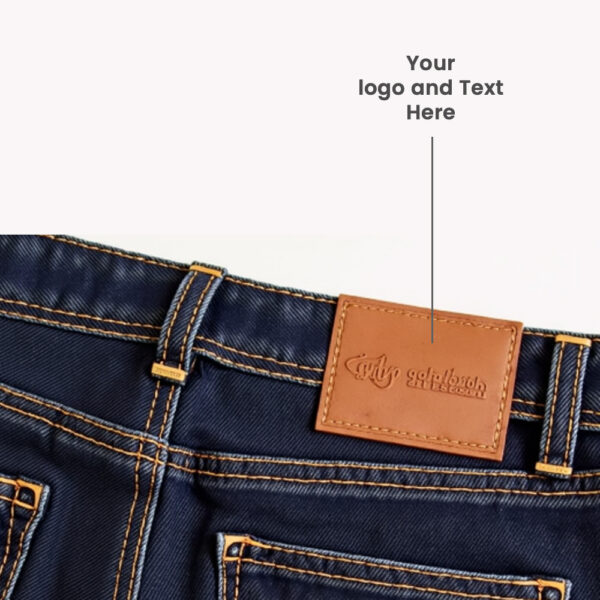 leather patch attached with jeans pant waist