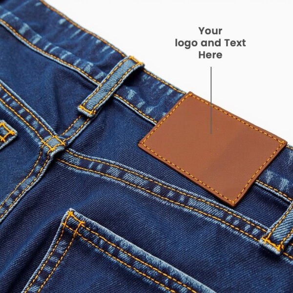 leather patch attached with jeans pant waist