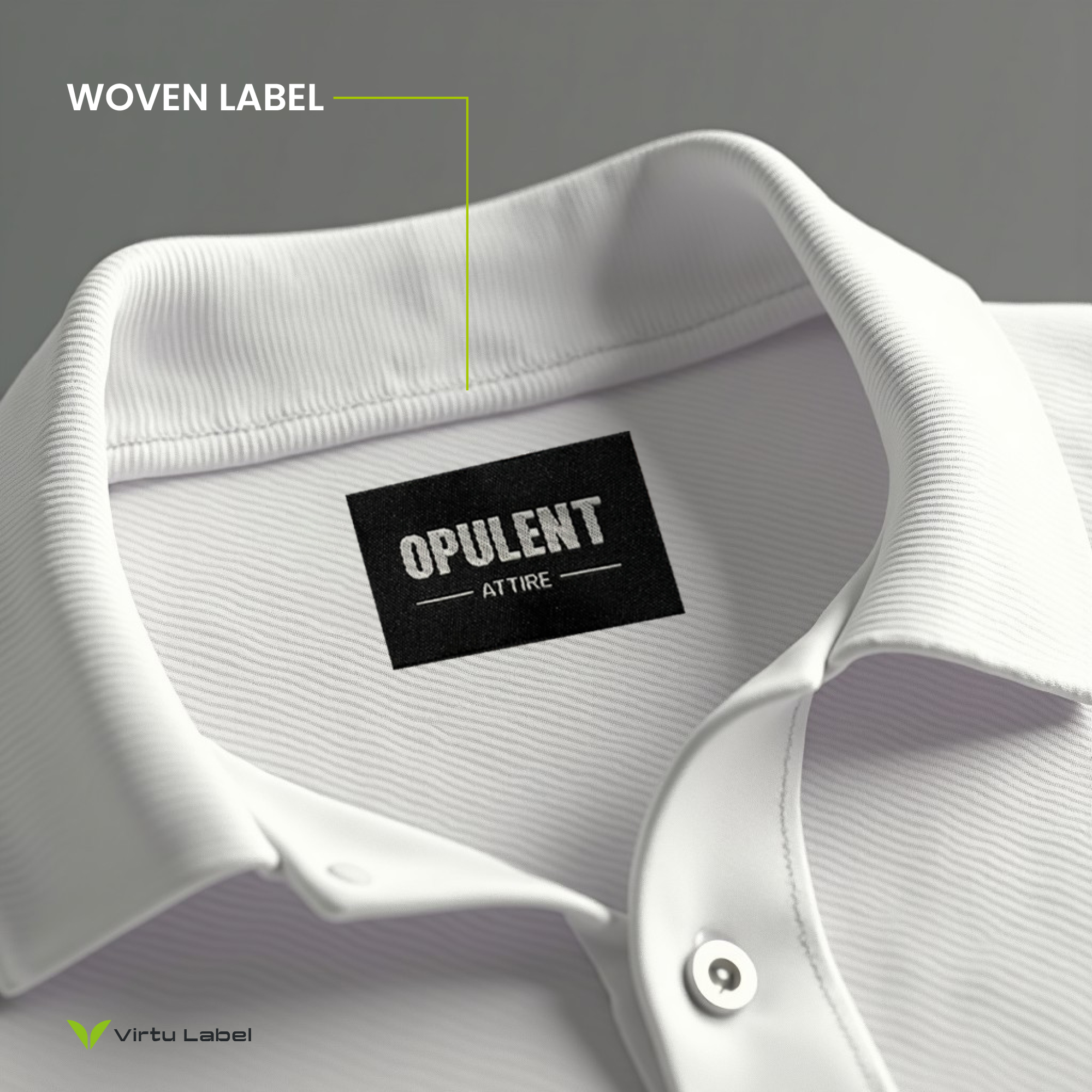 woven label attached on polo shirt