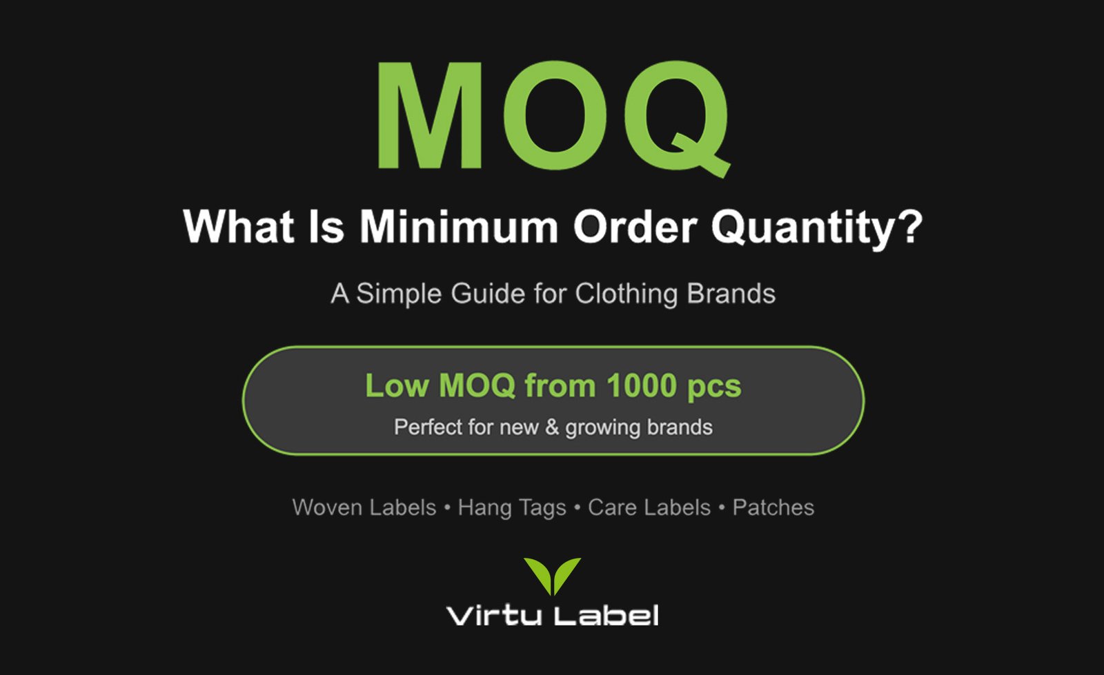 What is MOQ - minimum order quantity explained for clothing brands by Virtu Label
