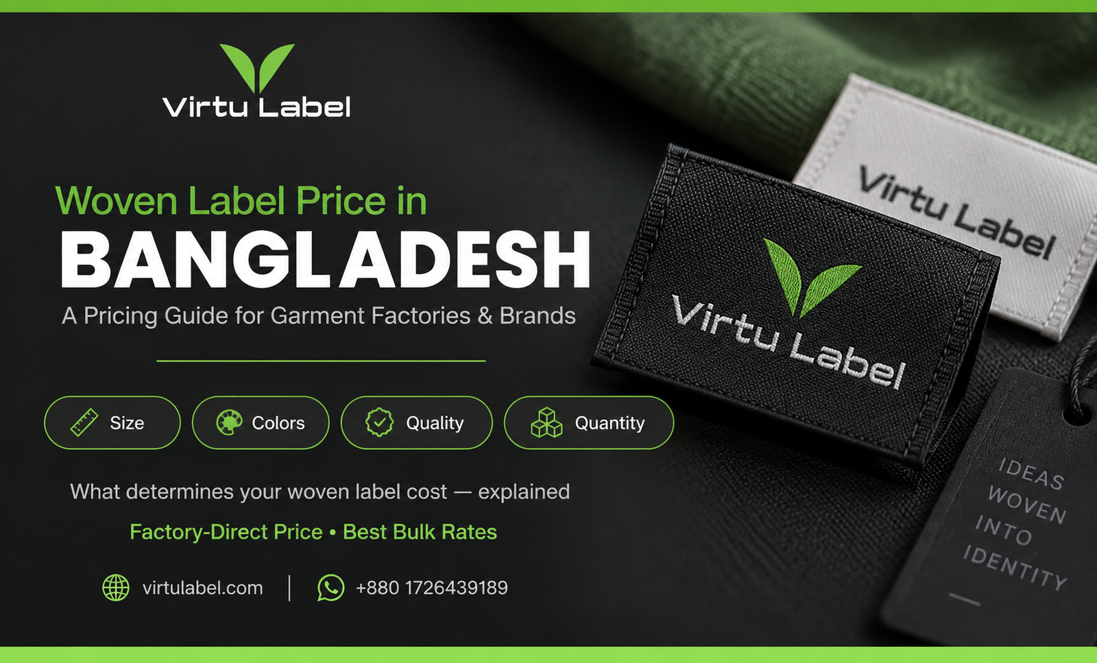 Woven label price in Bangladesh - what determines the cost for garment factories by Virtu Label